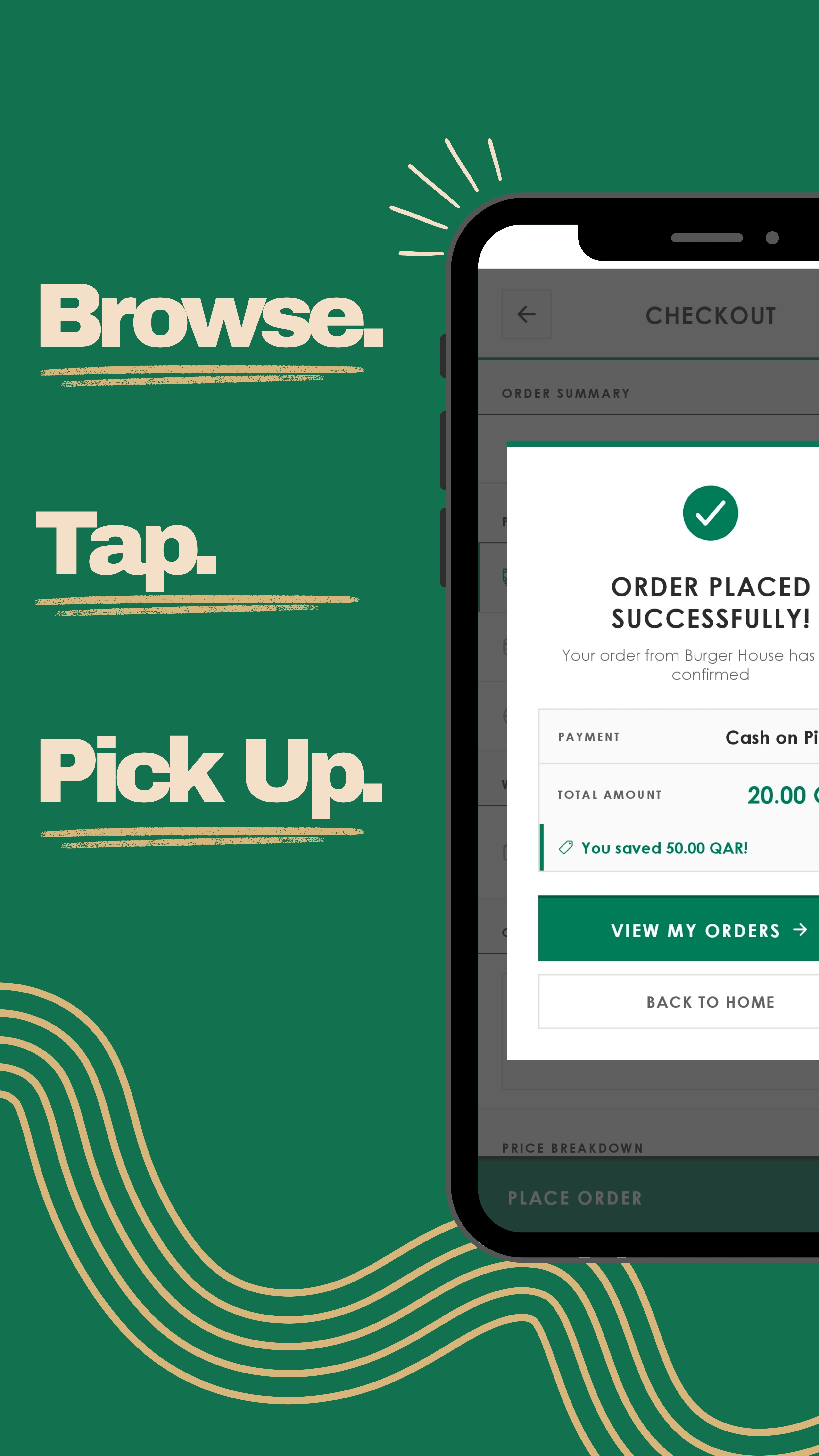 Ni'ma marketing poster: Browse, Tap, Pick Up